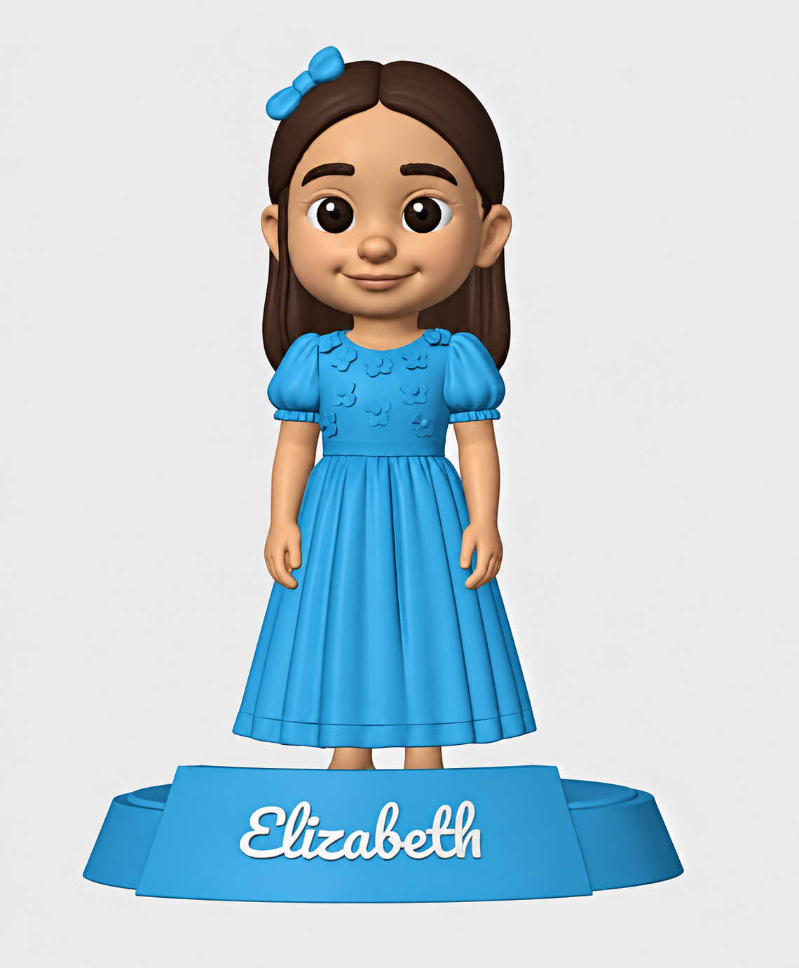 Elizabeth's personalised figurine with a named display base
